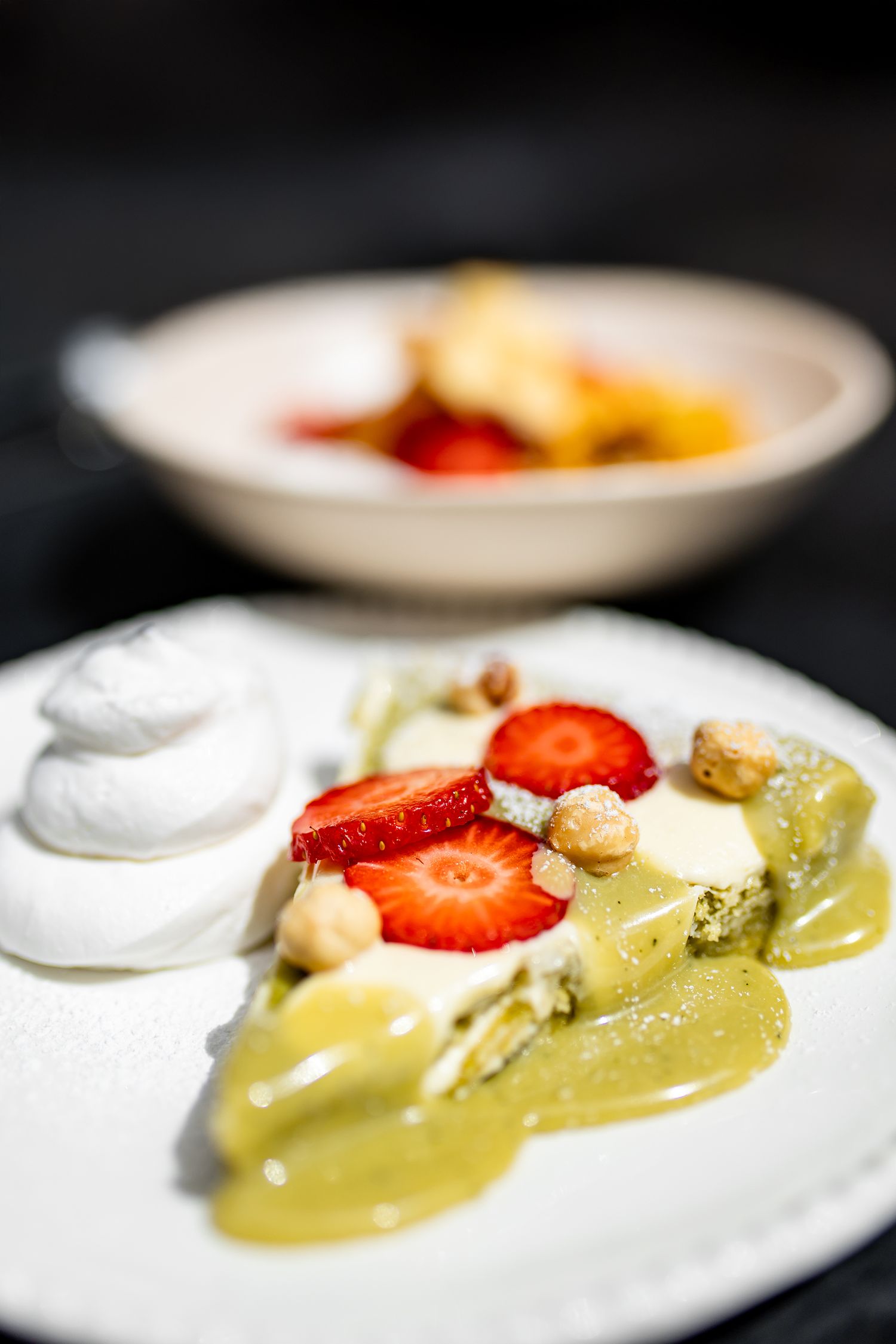 Mise en scène d'un dessert d'un restaurant
