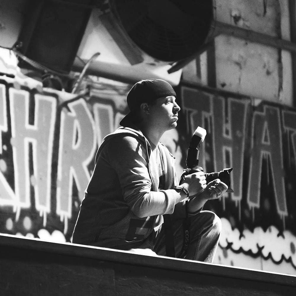 Aaron Fraher sits atop a ramp at 3rd Lair Skatepark in Minneapolis