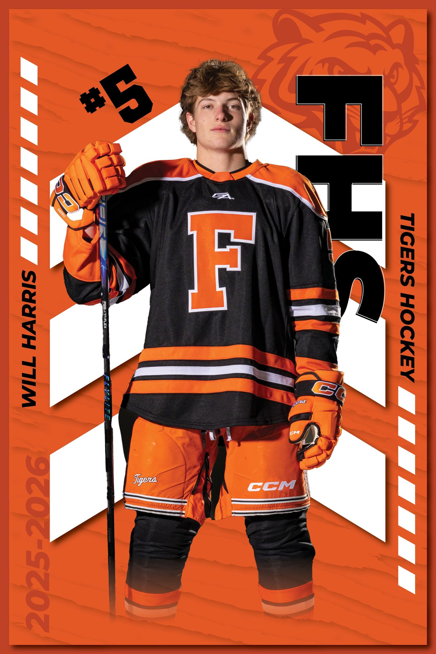 Senior poster for Farmington Tigers boys hockey team