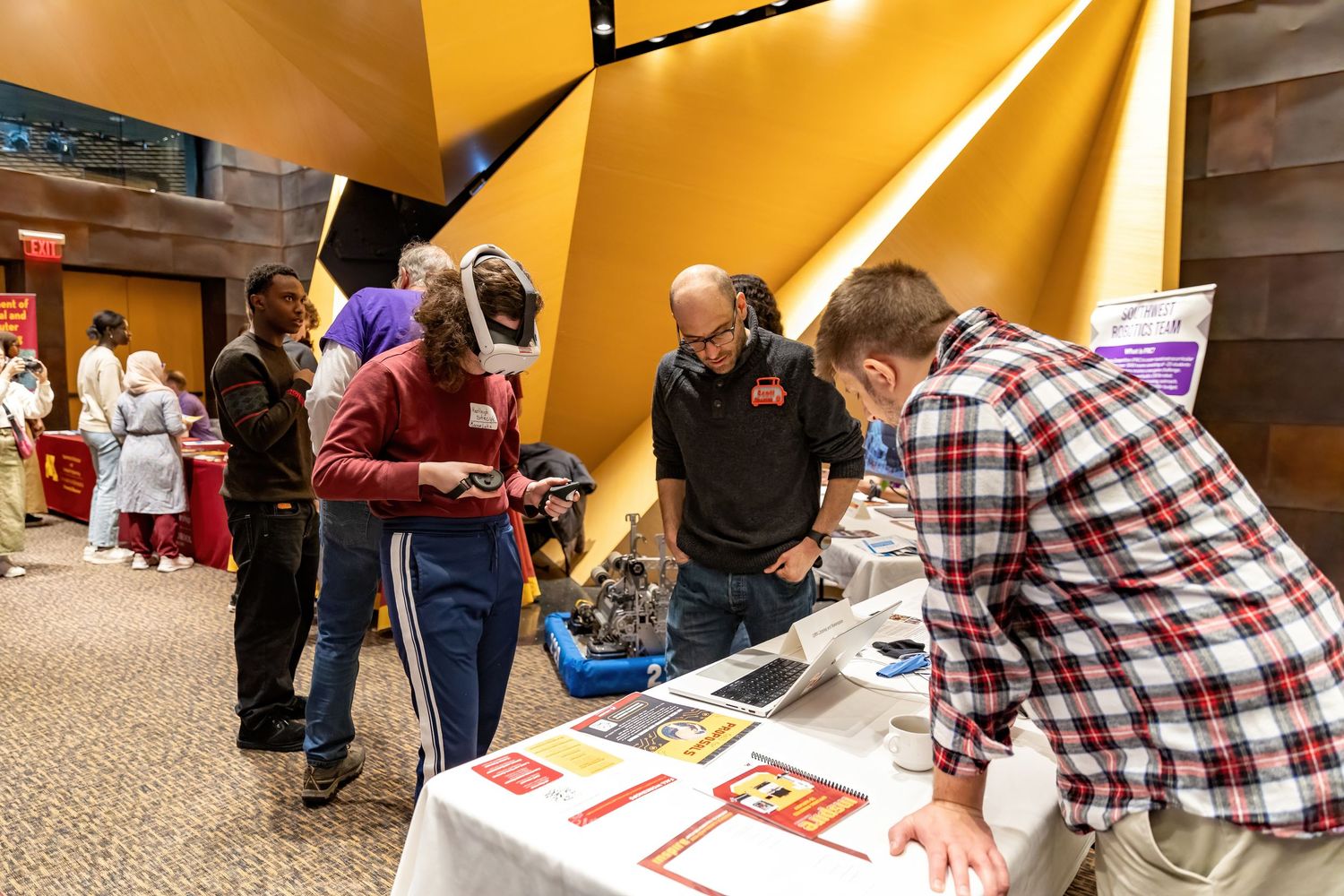 Corporate sponsors answer questions of students
