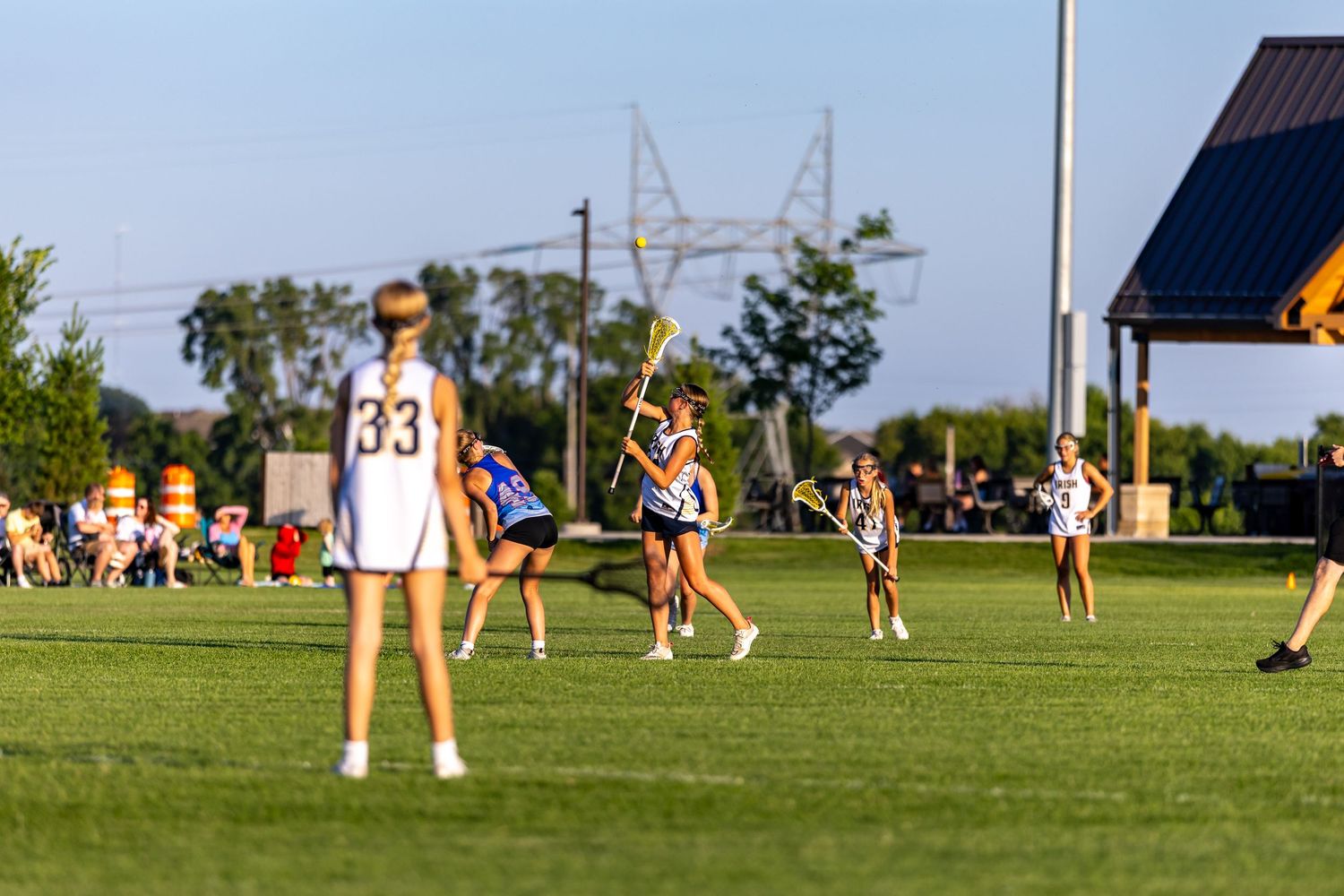 rosemount irish 12u girls go for the loose ball to gain posession