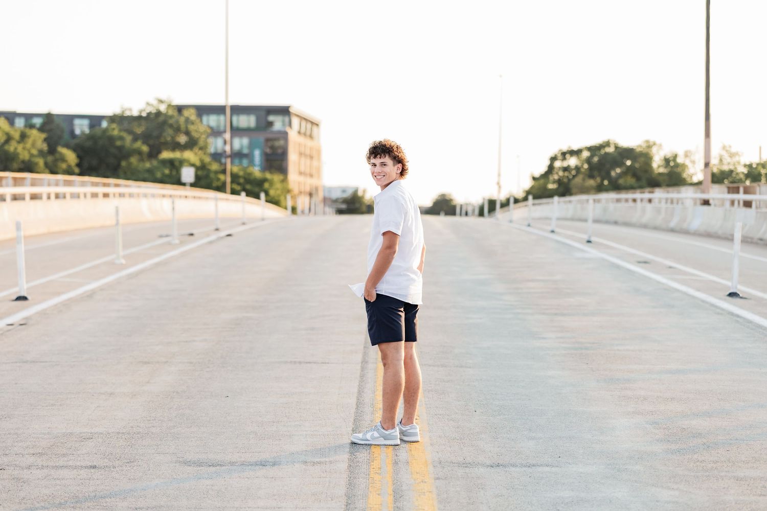 Dom poses on a closed down bridge at Boom Island Park