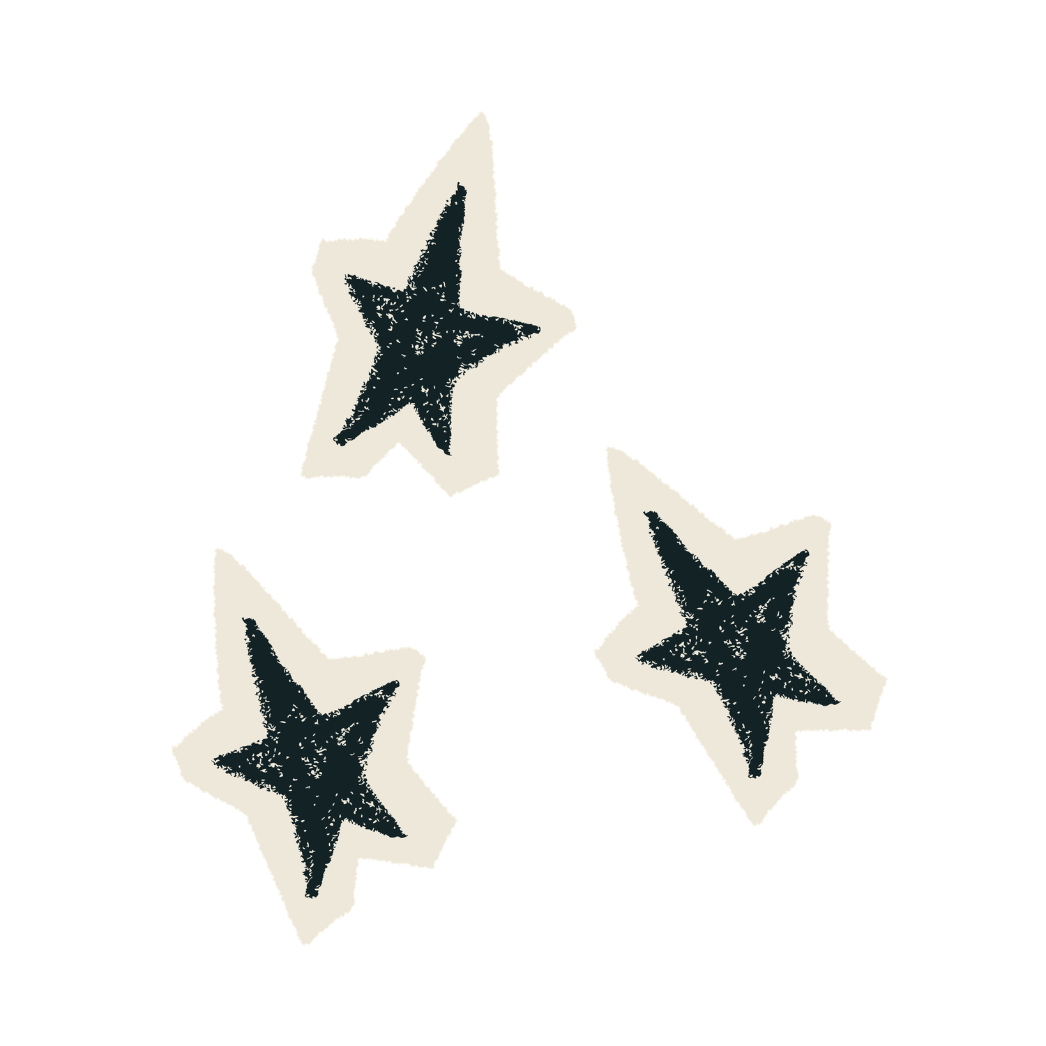Black star pattern scattered on off-white background creating a festive celestial design.