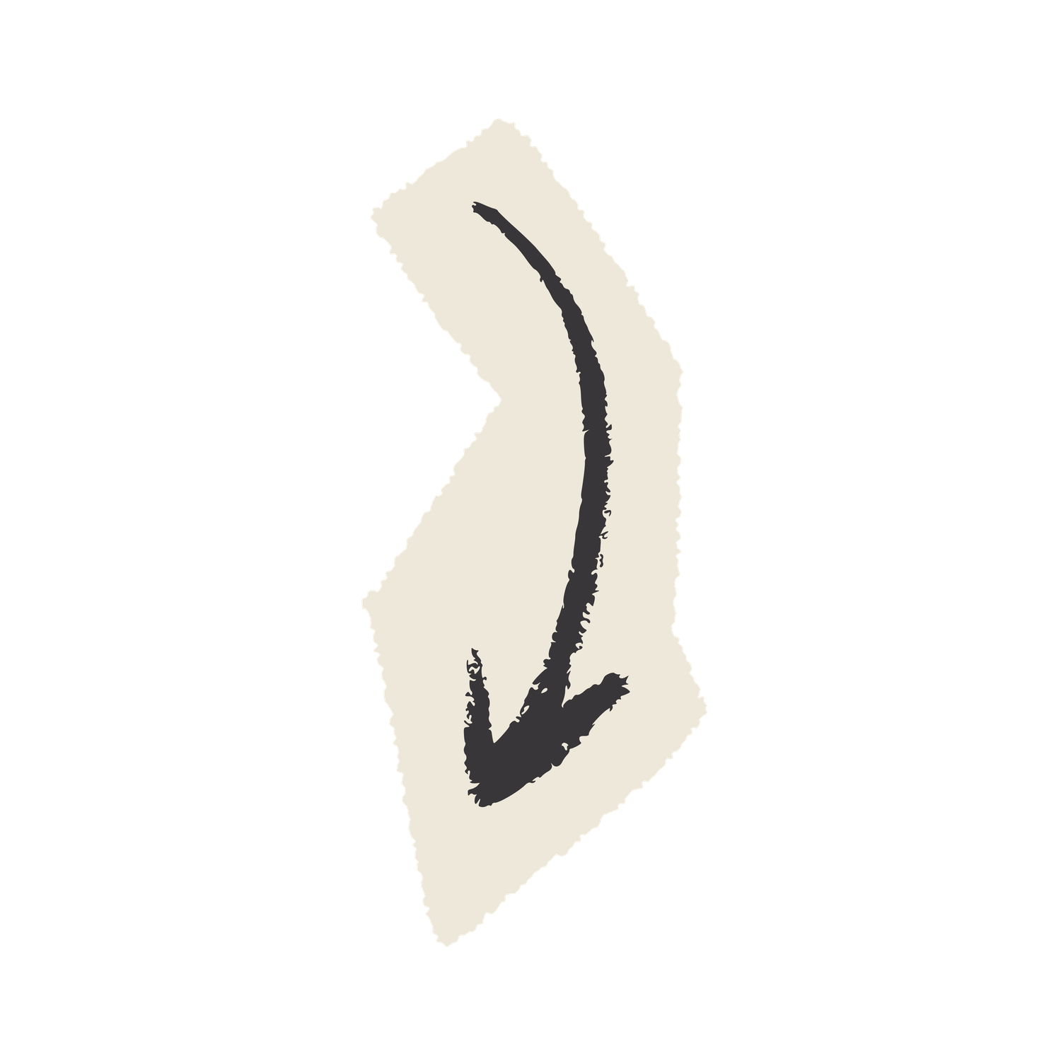 Abstract black curved lines and shapes on a light beige background creating a minimalist pattern design.