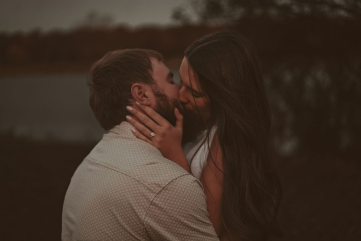 Intimate close-up shots of a couple sharing tender moments.