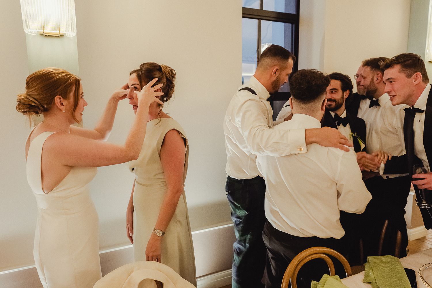 A sequence of dance lesson photos showing couples learning steps in a bright studio space.