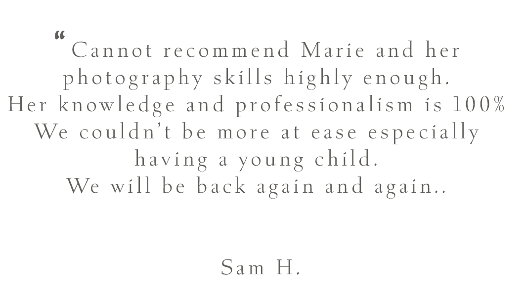 Three customer testimonial text snippets showing positive reviews and feedback about photography services.