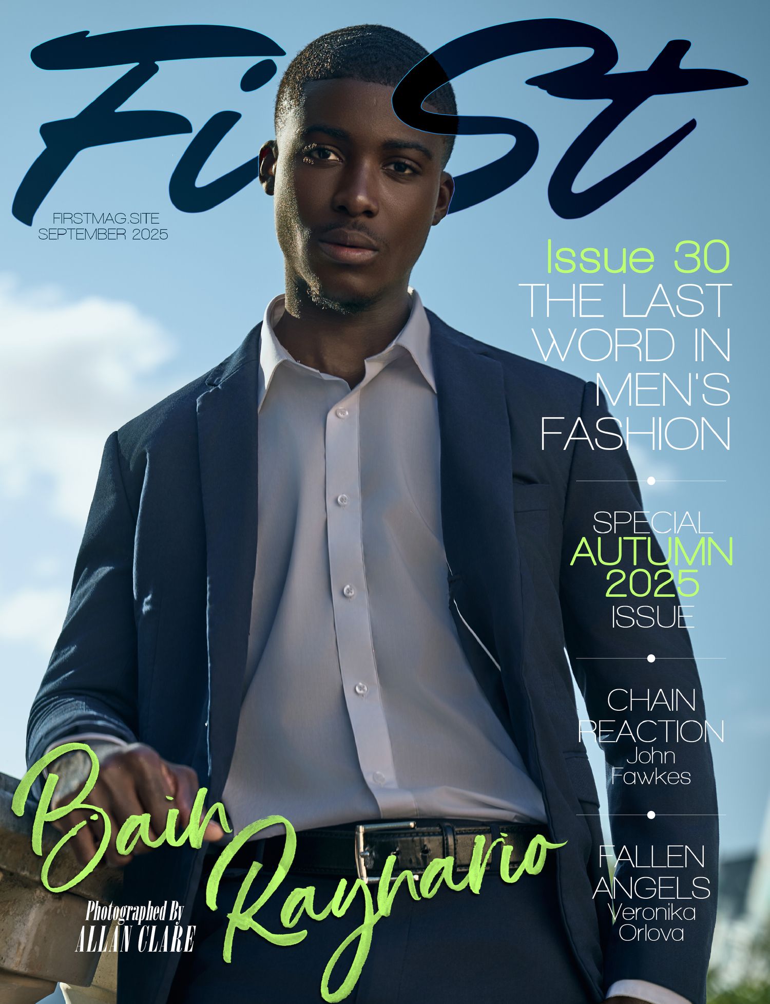 Bain Raynario on the cover of First Magazine Issue 30 special autumn fashion edition photographed by Allan Clare.