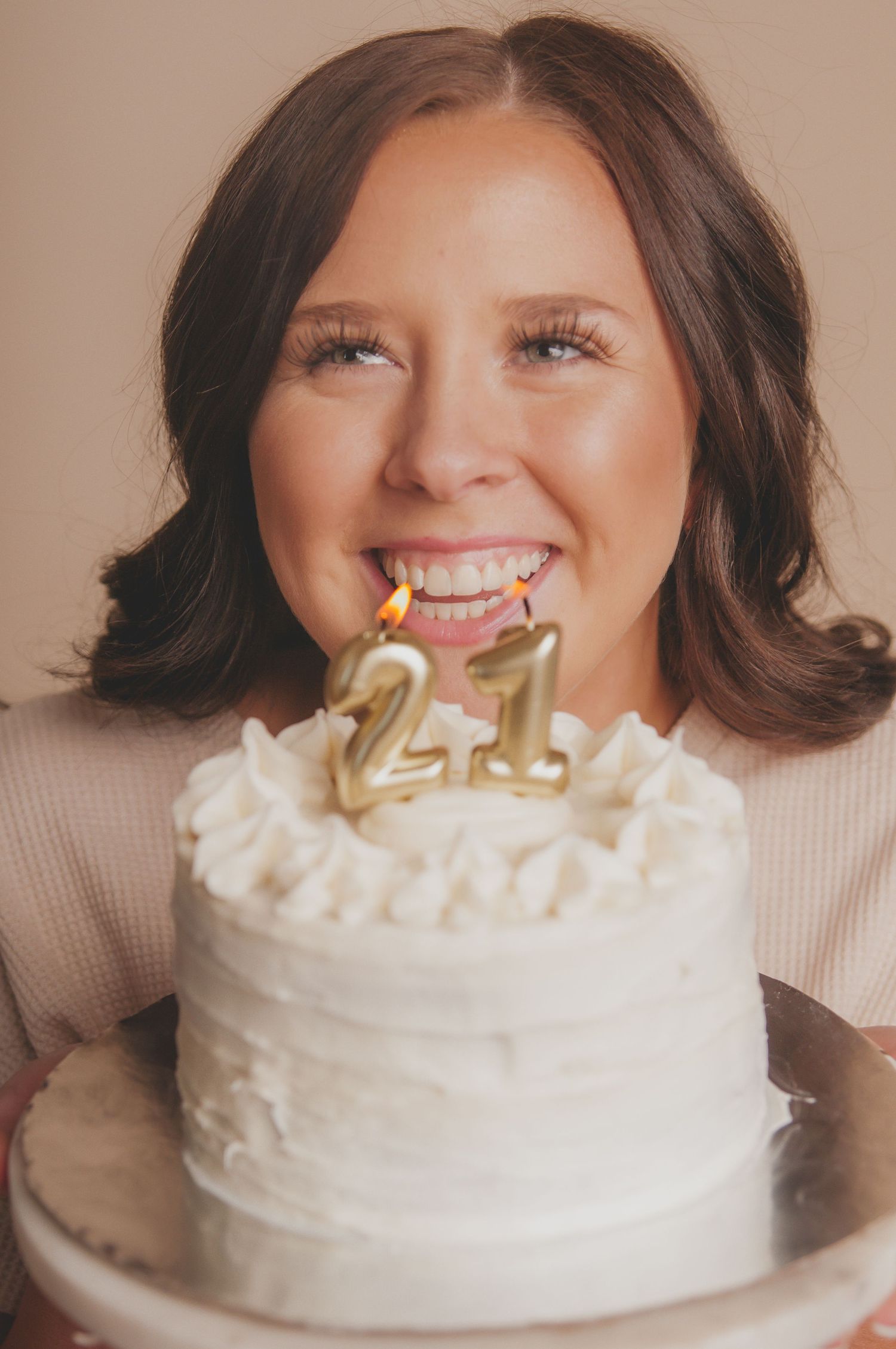 Playful sequence of someone taking bites from white frosted birthday cake. Studio photography franklin ky SOKY