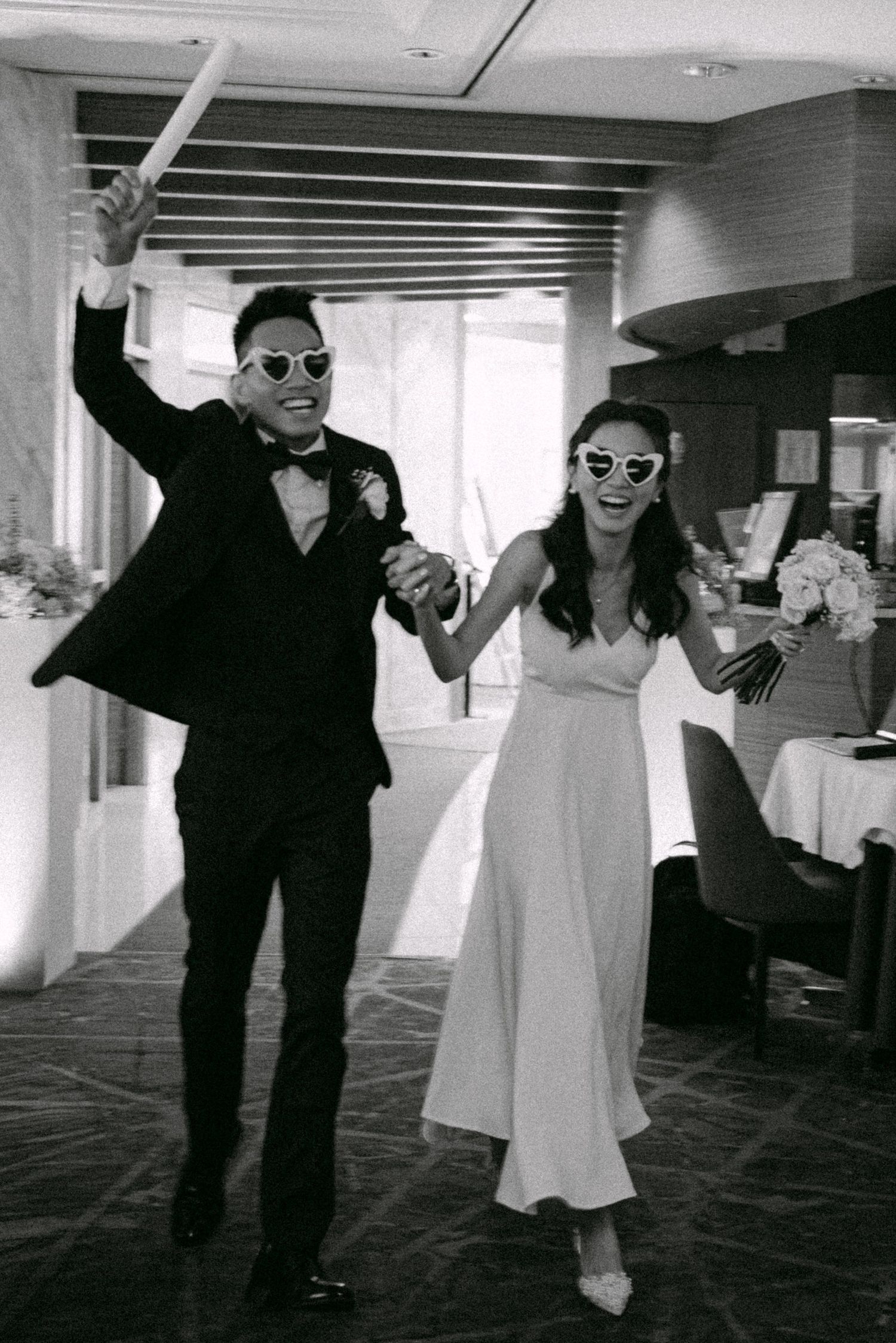 Bride and groom reception entrance. Vancouver wedding by Victor Li Photography.
