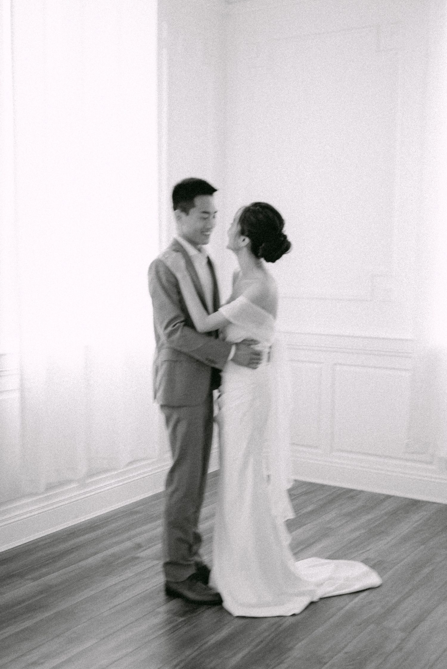 Couple dancing. Vancouver studio prewedding by Victor Li Photography.