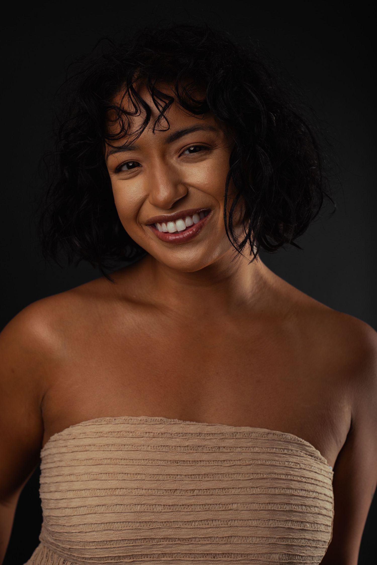 Female model posing for studio headshot session in Phoenix Arizona