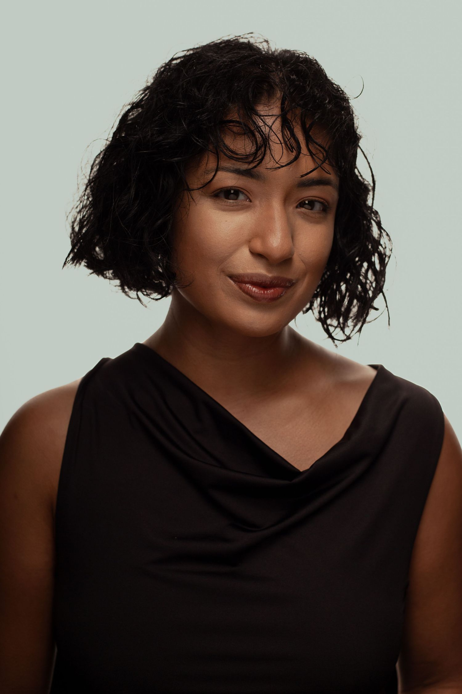 Female model posing for studio headshot session in Phoenix Arizona