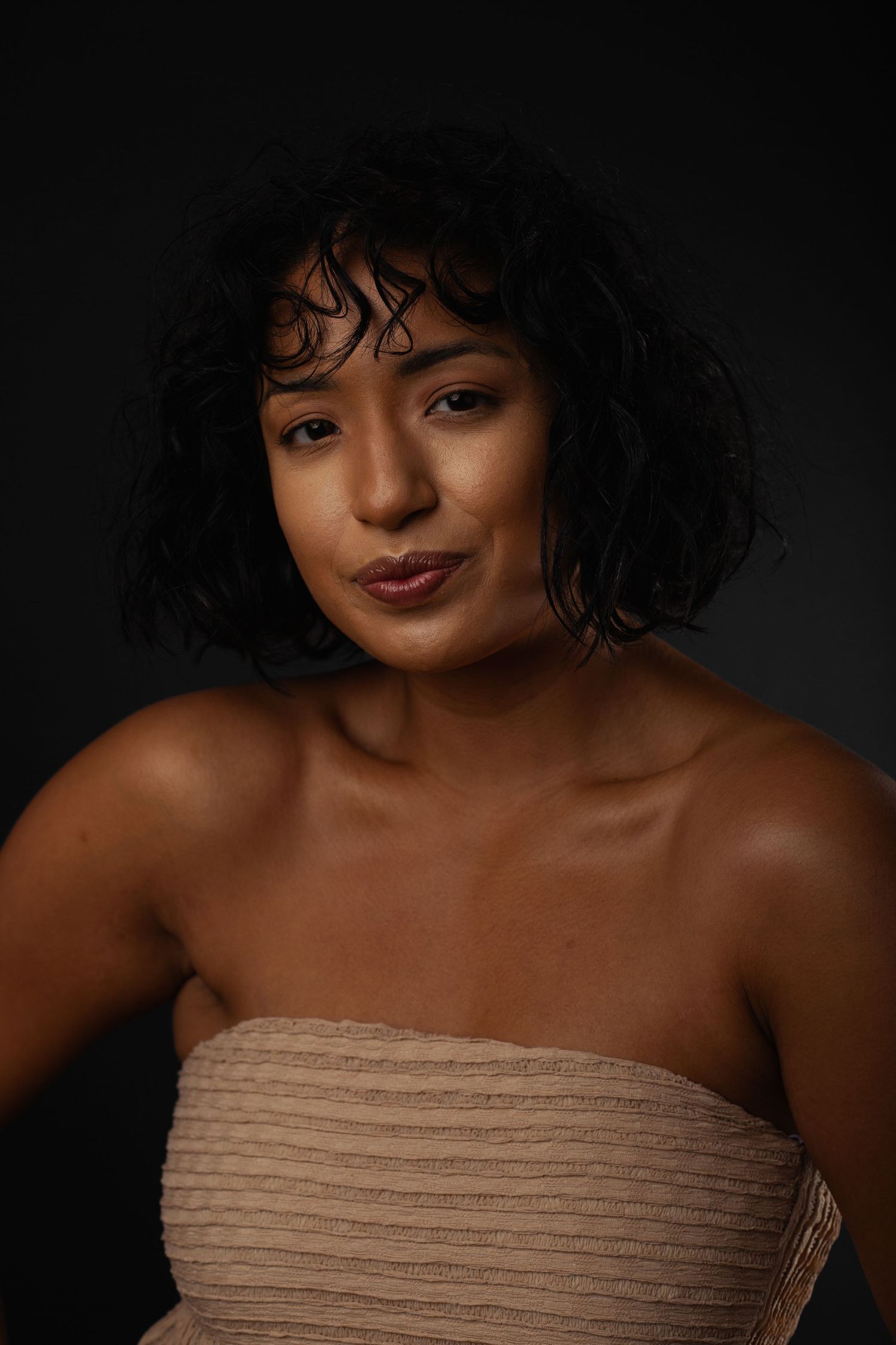 Female model posing for studio headshot session in Phoenix Arizona