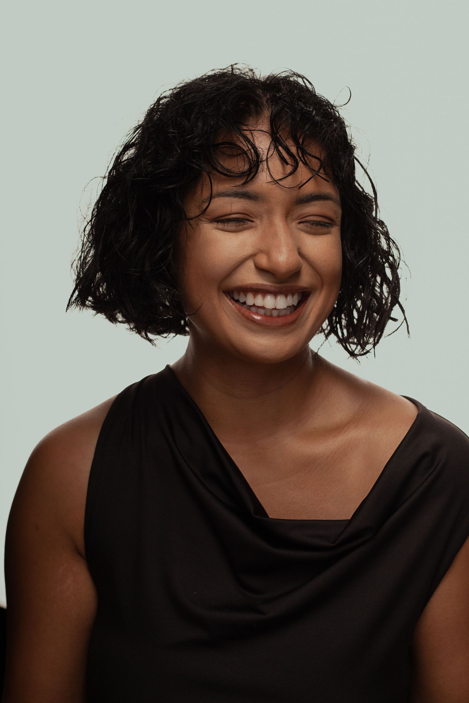 Female model posing for studio headshot session in Phoenix Arizona