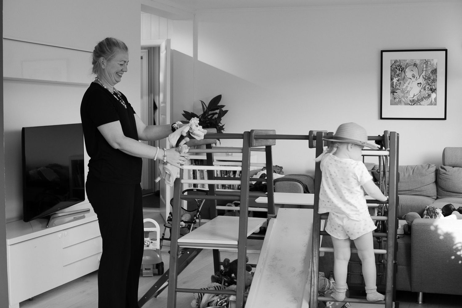 Series of physical therapy or rehabilitation exercises being performed in a clinical setting.