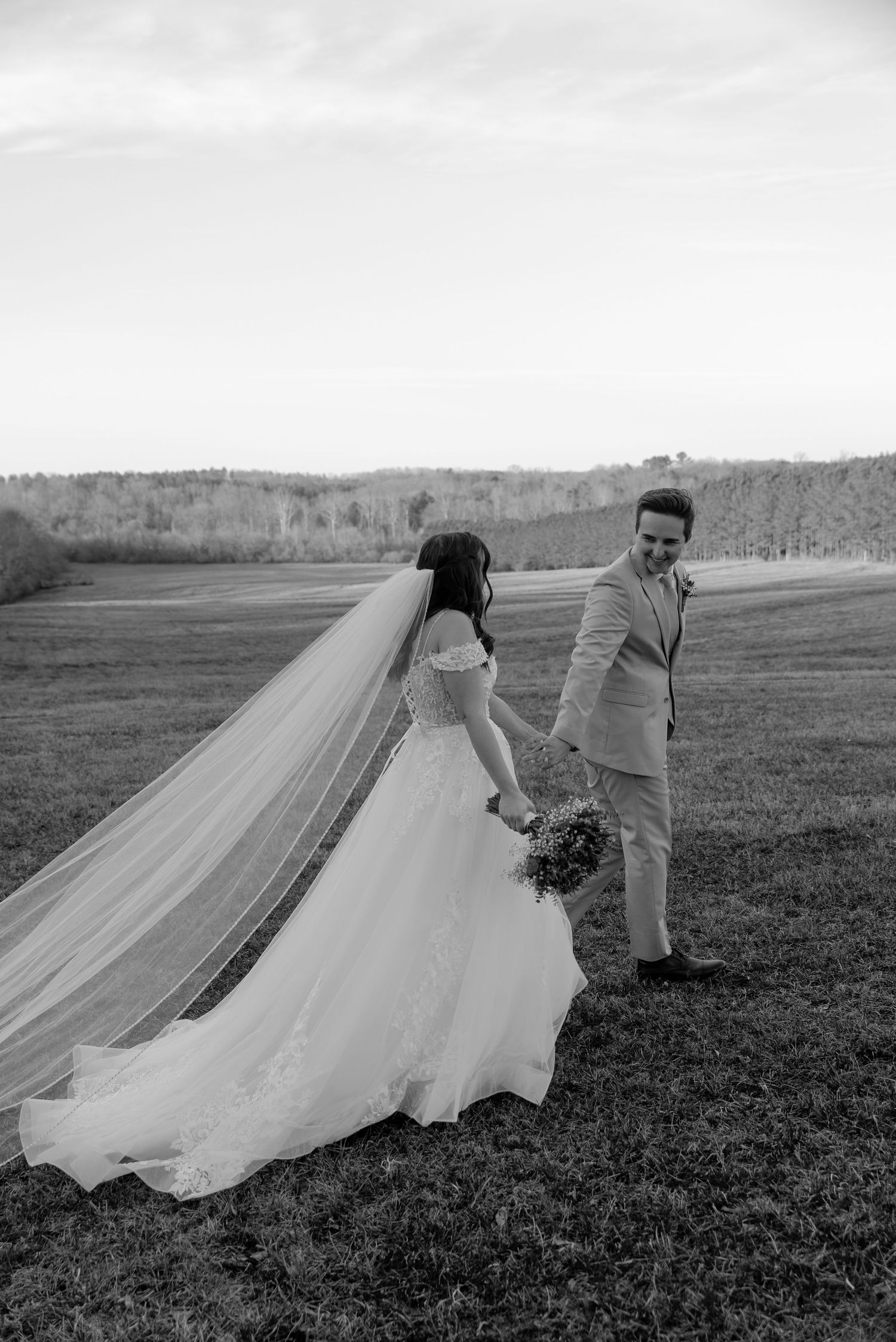 Bride and groom sharing a romantic moment during their wedding