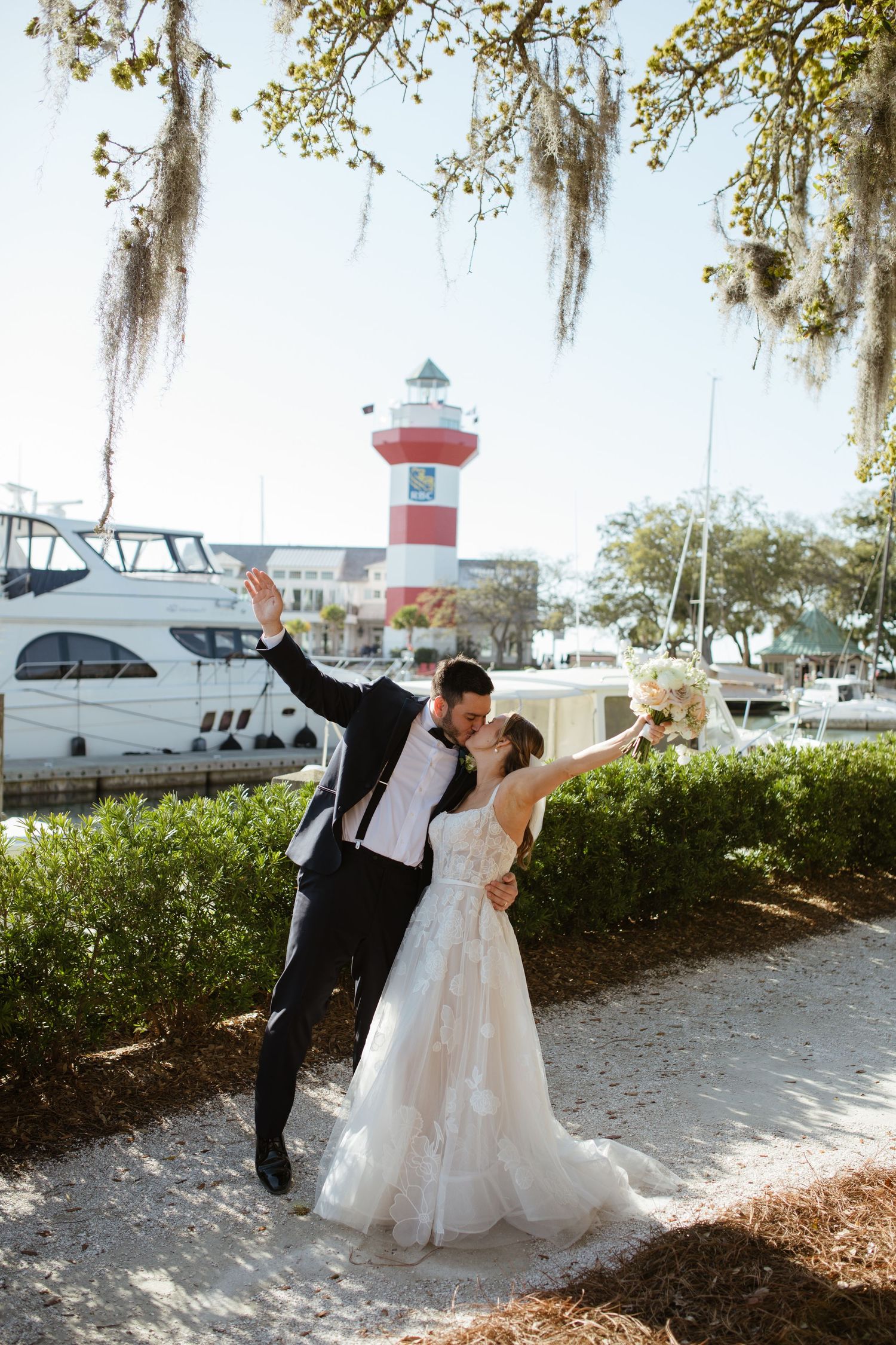 A bride and groom portrait in NC.
