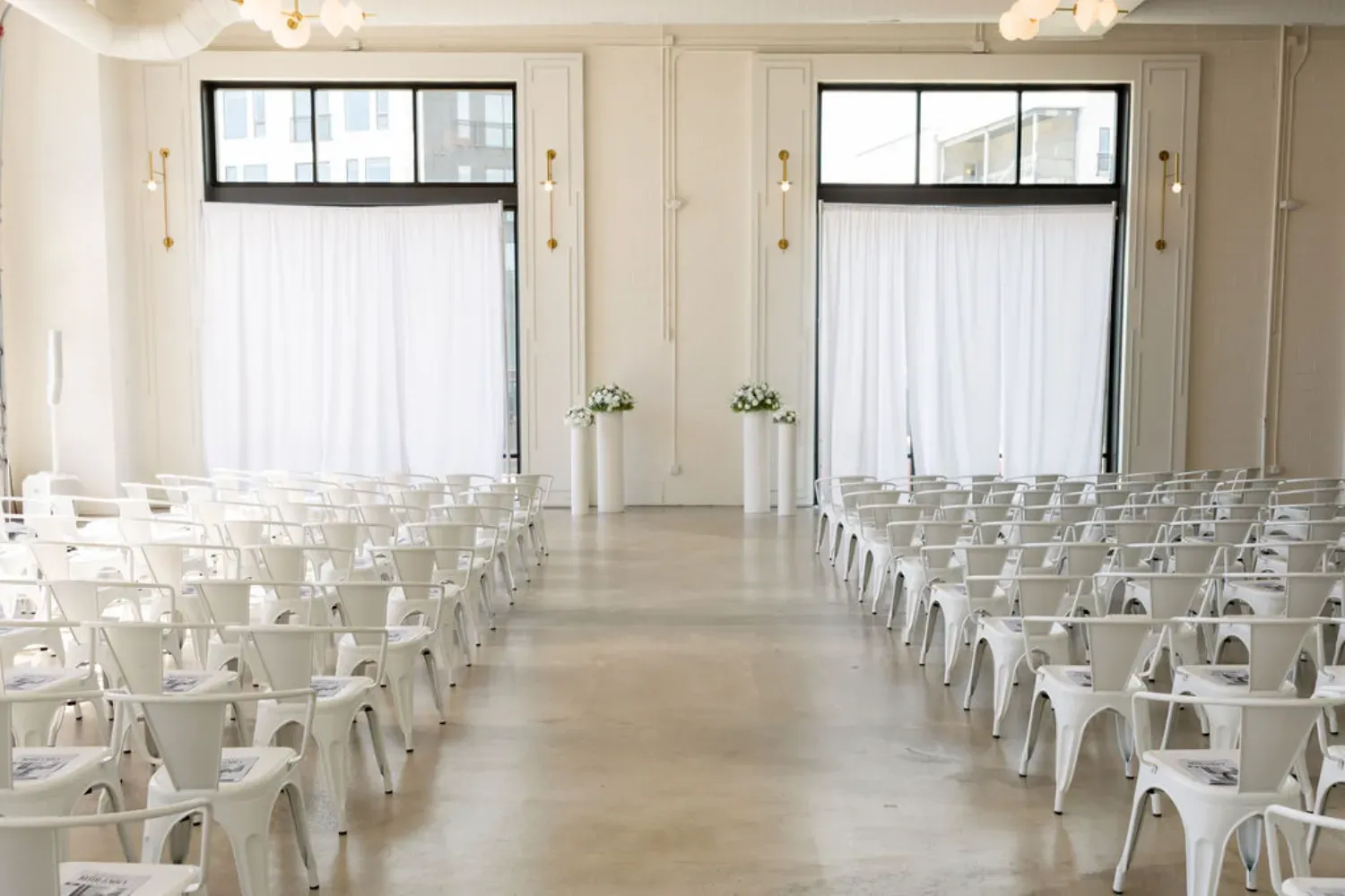 inside of PINE wedding venue in charlotte nc