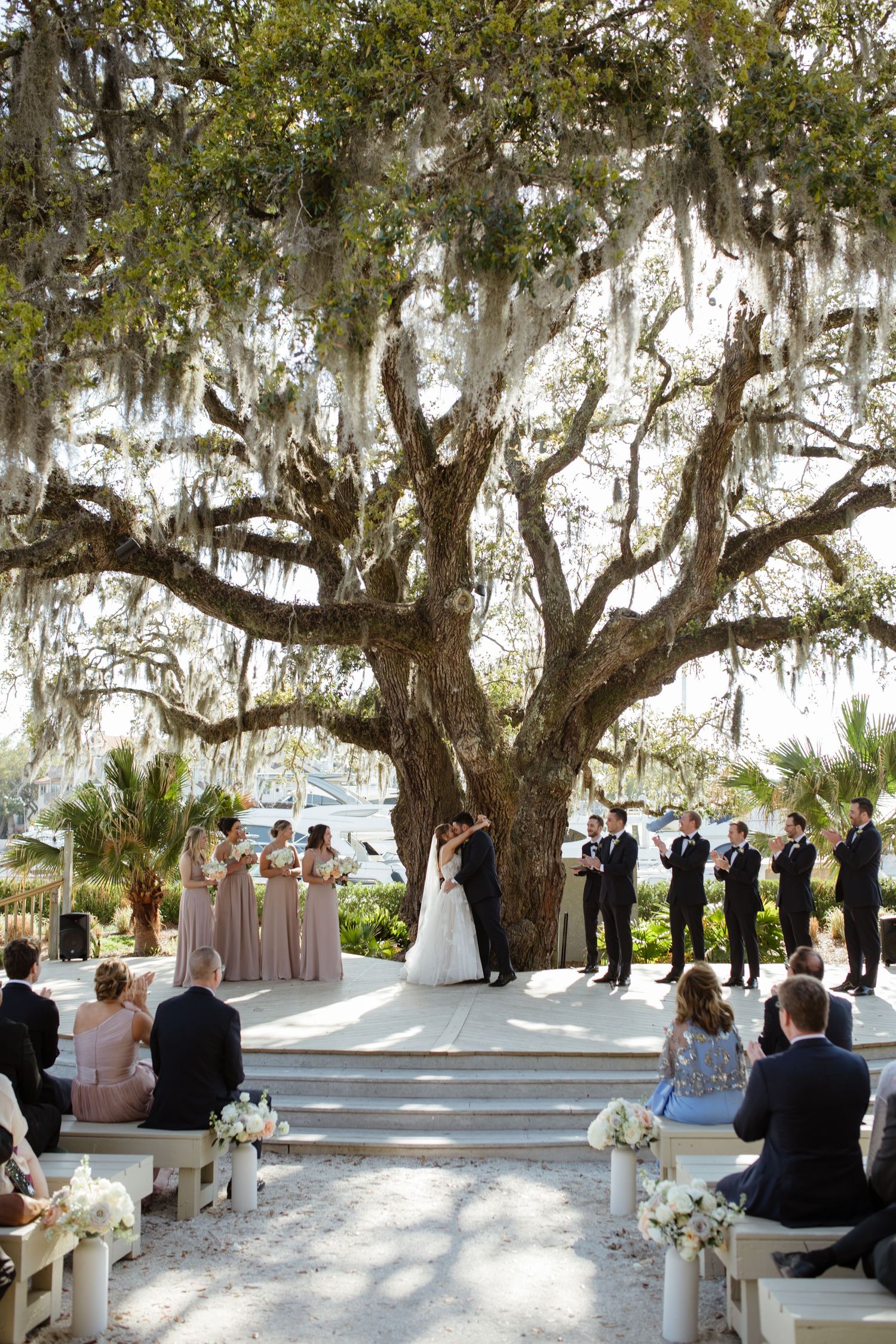 Moments from an intimate wedding ceremony in hilton head island sc