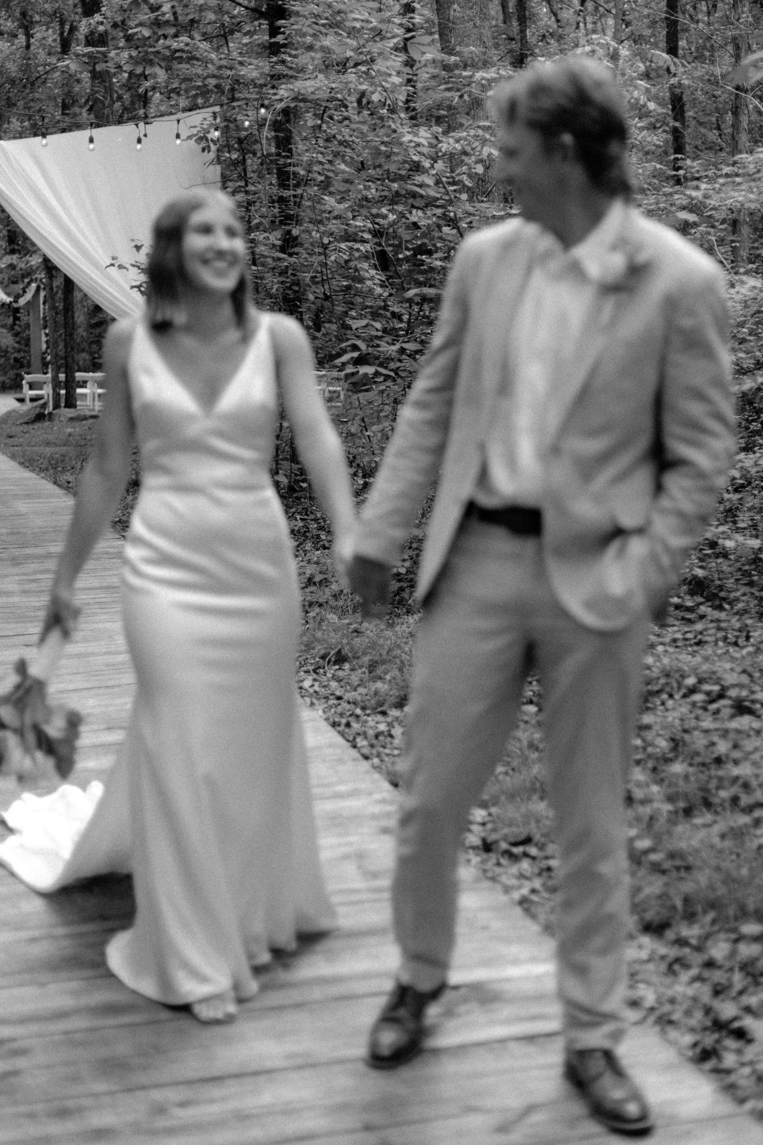 Bride and groom sharing a romantic moment during their wedding