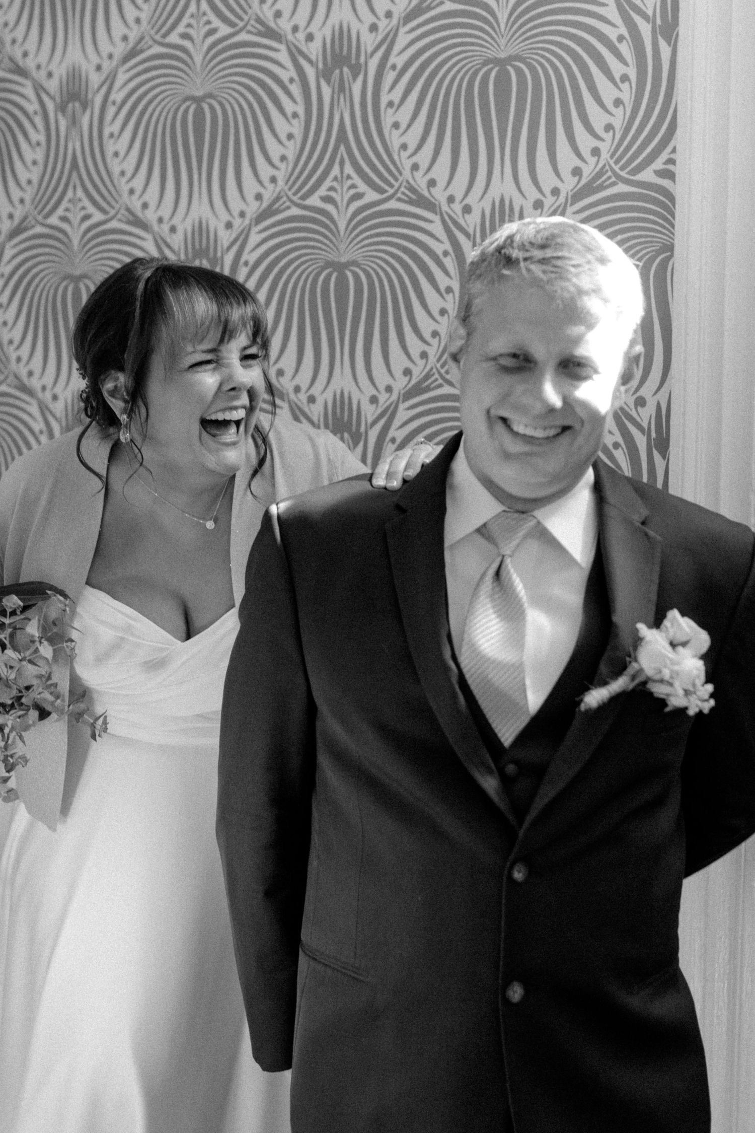 rock hill Bride and groom sharing a romantic moment during their wedding