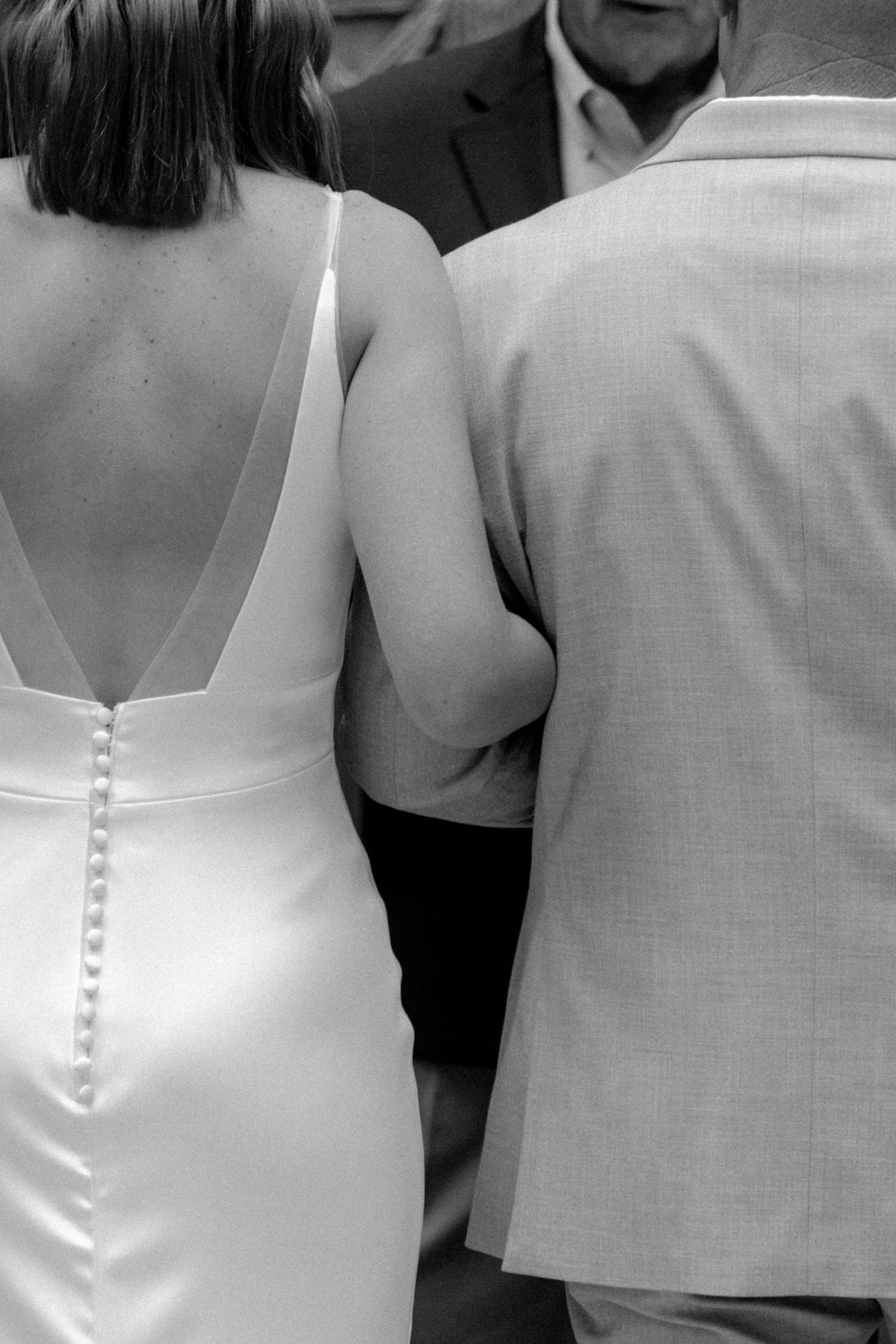 Bride and groom sharing a romantic moment during their wedding