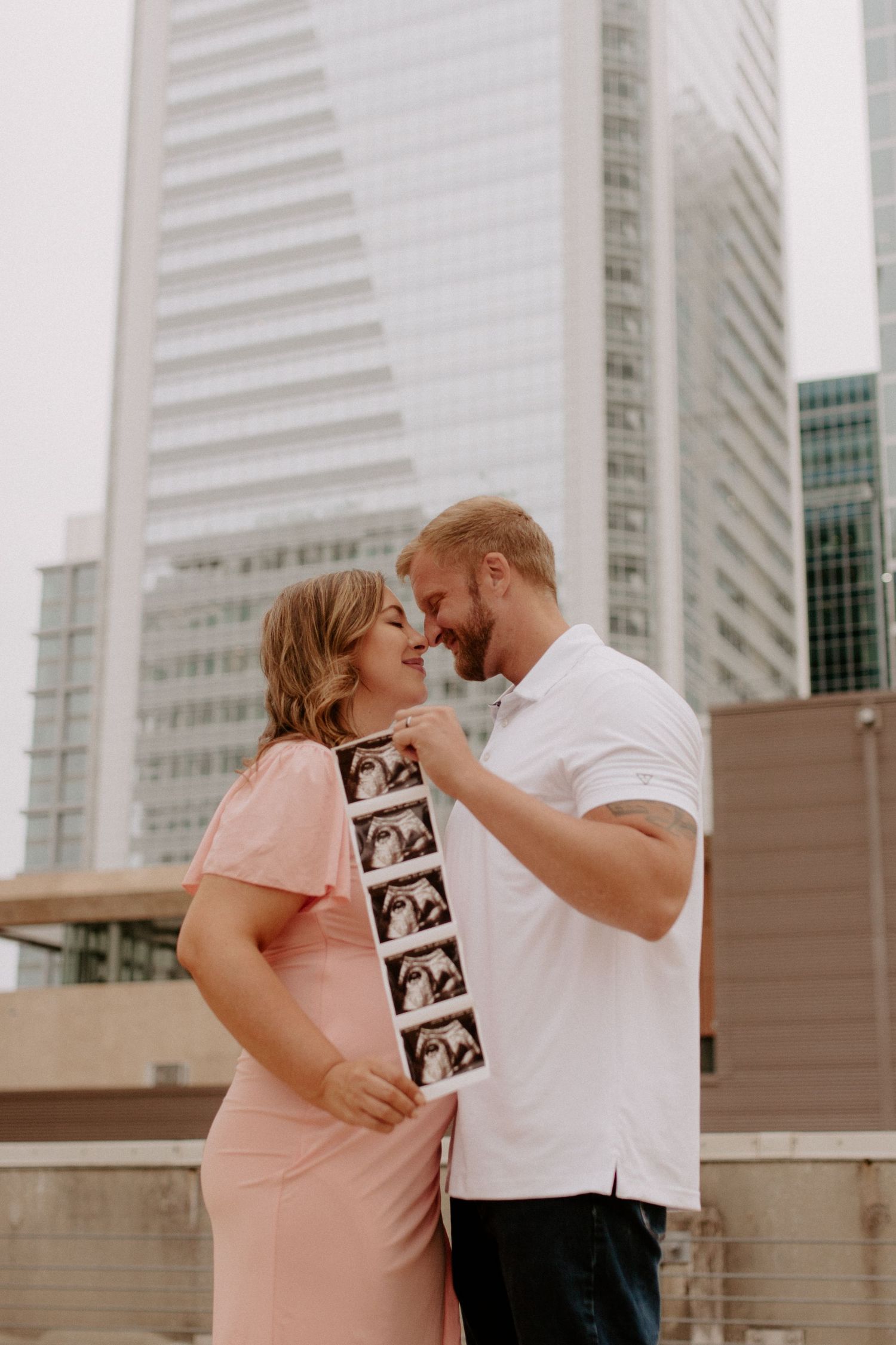 couple's pregnancy announcement photoshoot in charlotte nc