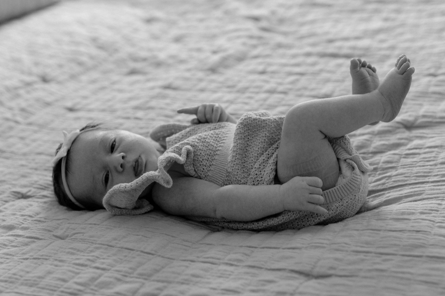 Lifestyle newborn portrait captured at home