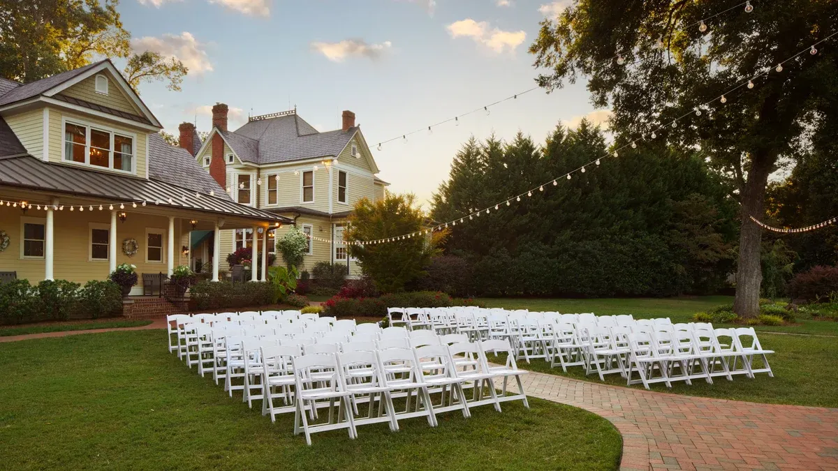 Alexandar homestead wedding venue in charlotte nc, a view from the outside facing the house