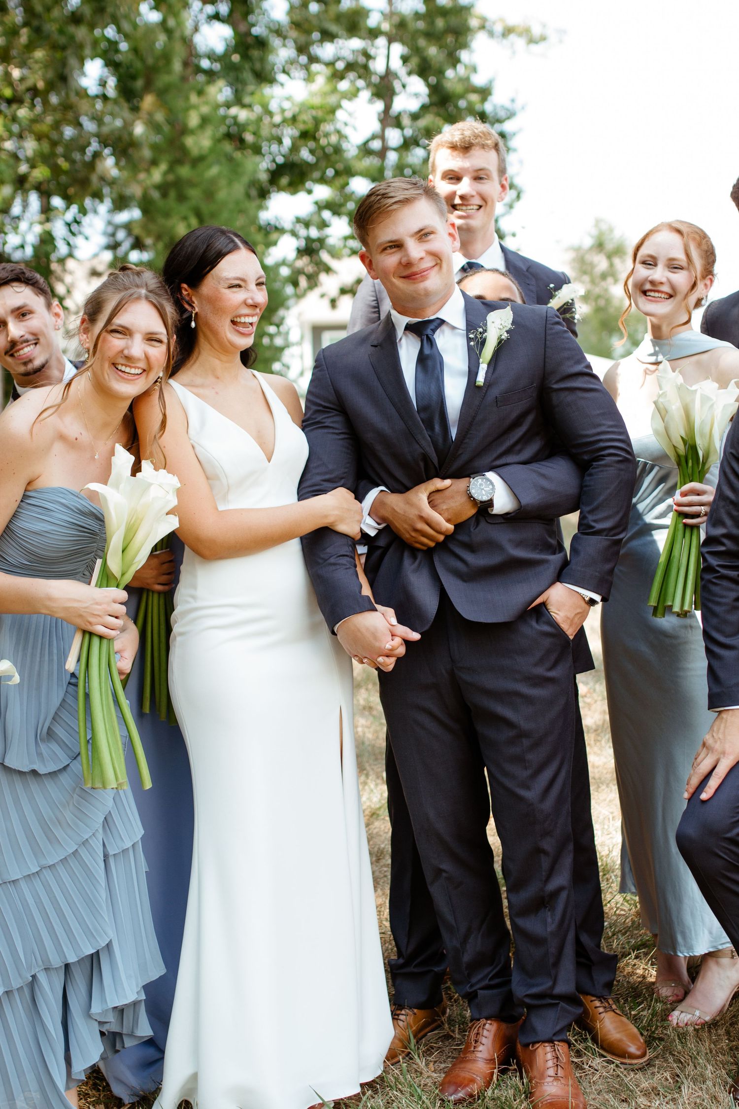 Bride and groom sharing a romantic moment during their wedding