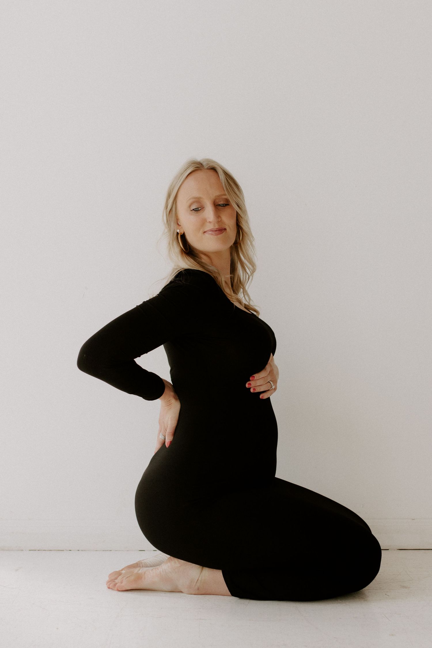 Pregnant mother during studio maternity photos in Rock Hill SC