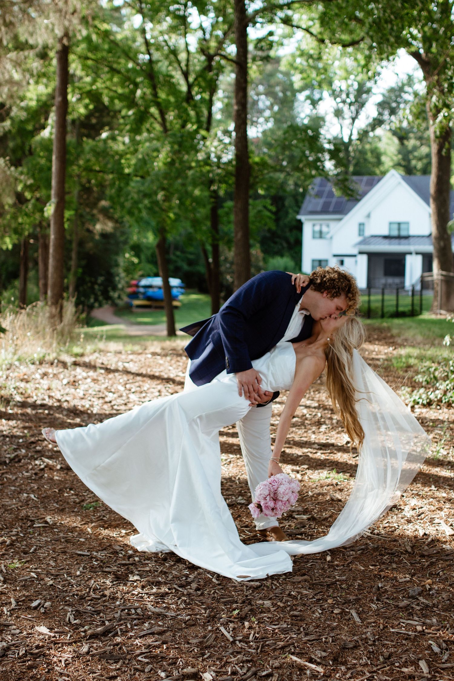 A couple during a Charlotte micro wedding.