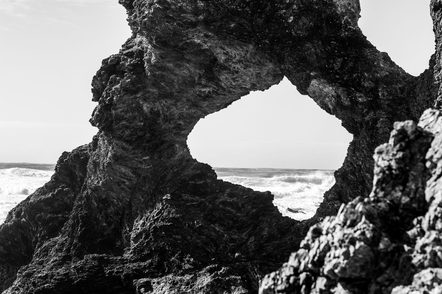 Australia Rock Narooma in black and white