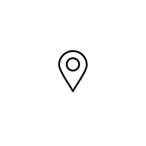 Three simple black icons showing a circle with a dot, a location pin shape, and a downward-pointing arrow.