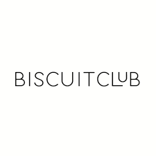 Simple black text logo reading 'BISCUITCLUB' in a minimalist sans-serif typeface on white background.