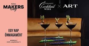 Three cocktail glasses with small plants garnish arranged on colorful mats against a tan leather couch.