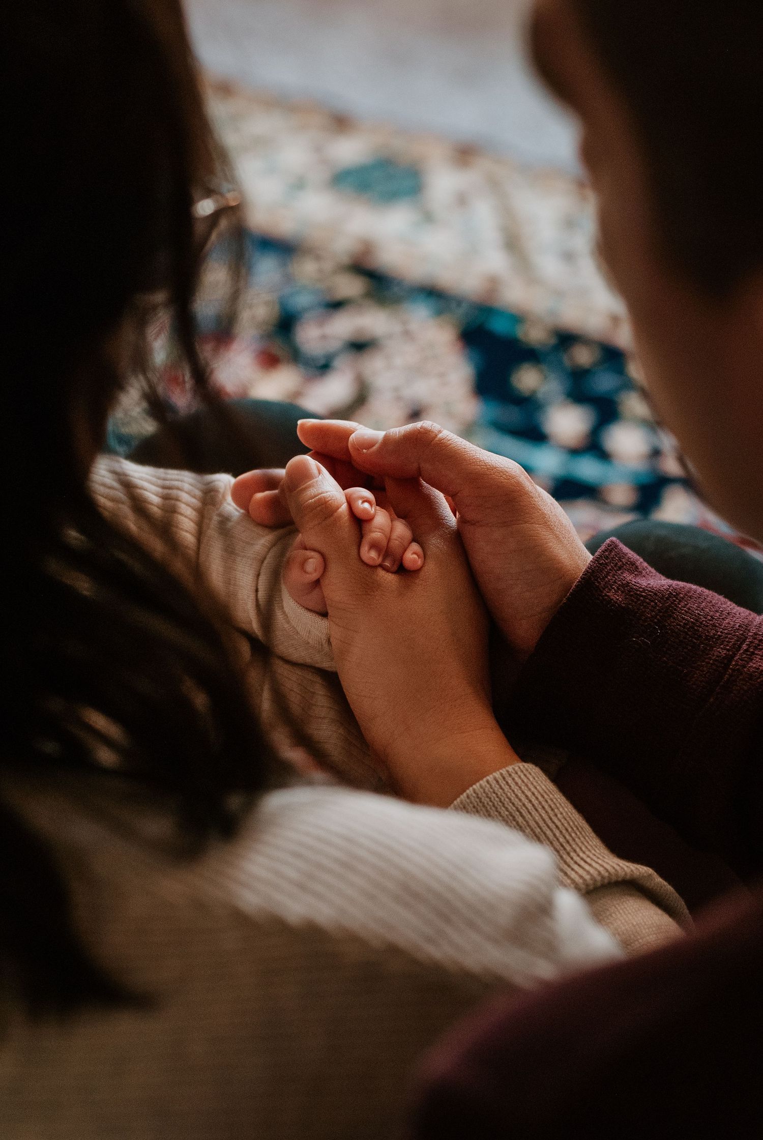 Intimate indoor scene with soft natural lighting.