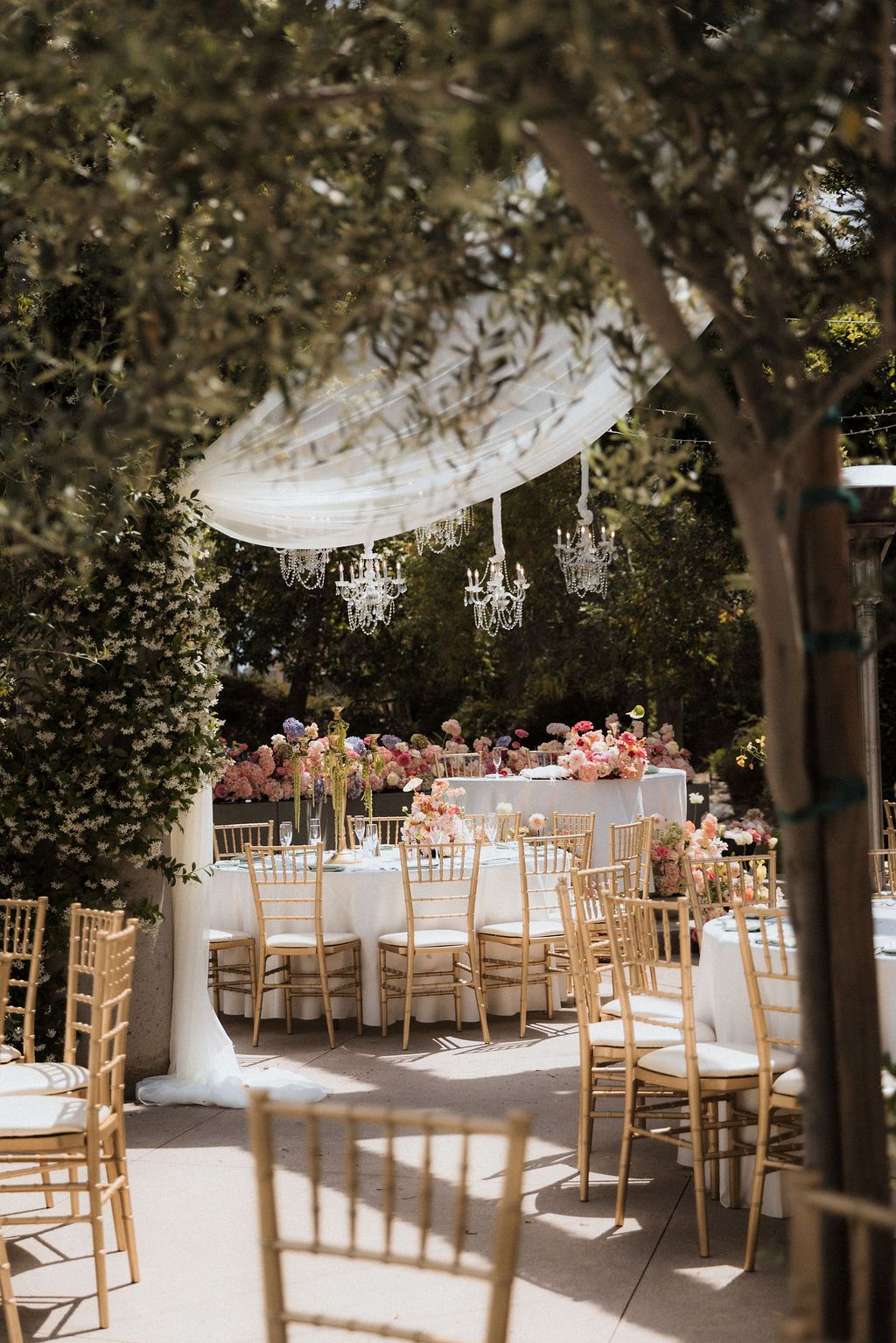 Luxury California wedding photography: Elegant ceremony setup at Coyote Hills, CA, captured by a destination photo and video duo