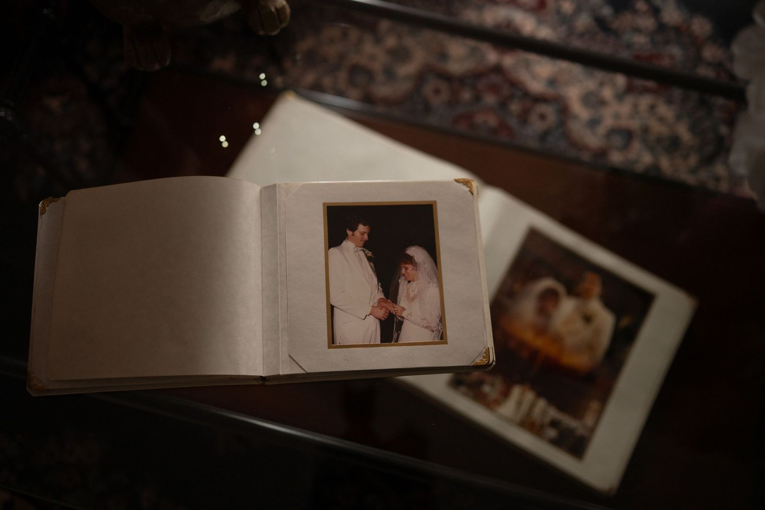 A series of vintage photographs displayed in a filmstrip-style arrangement with warm lighting and dark background.