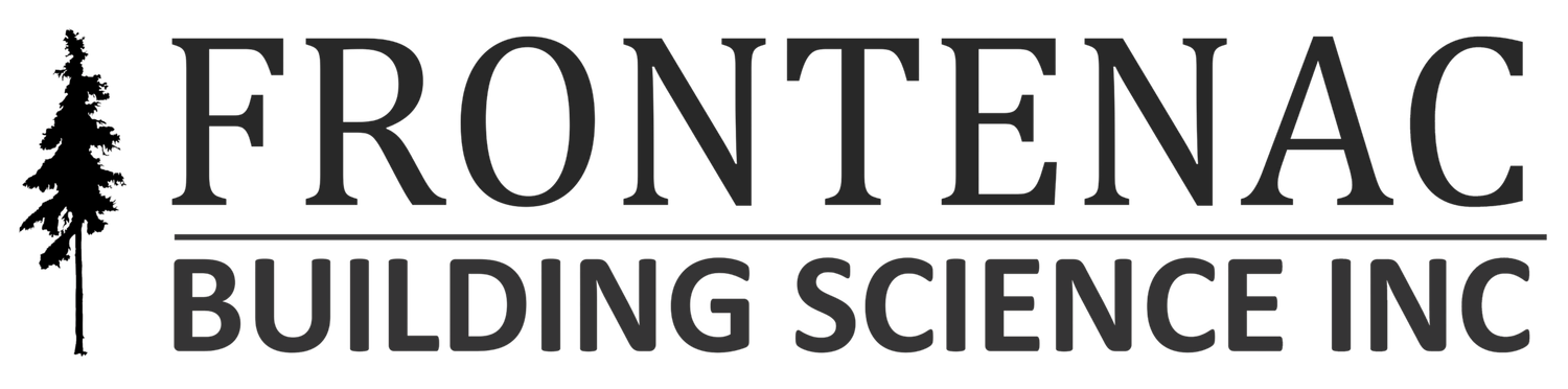 Frontenac Building Science Inc. logo featuring a pine tree icon and bold company name text.