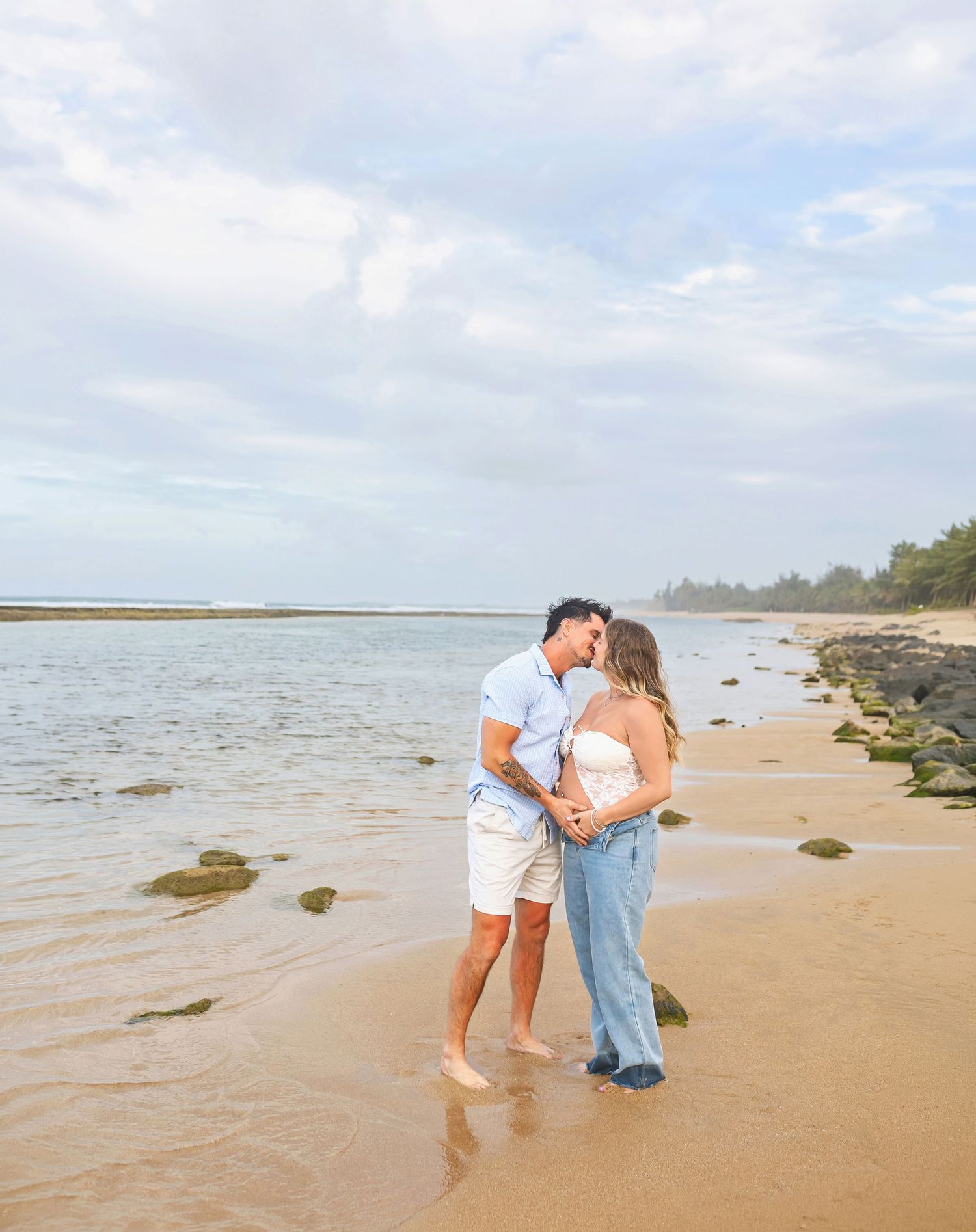 Puerto Rico maternity photographer beach session Pinones