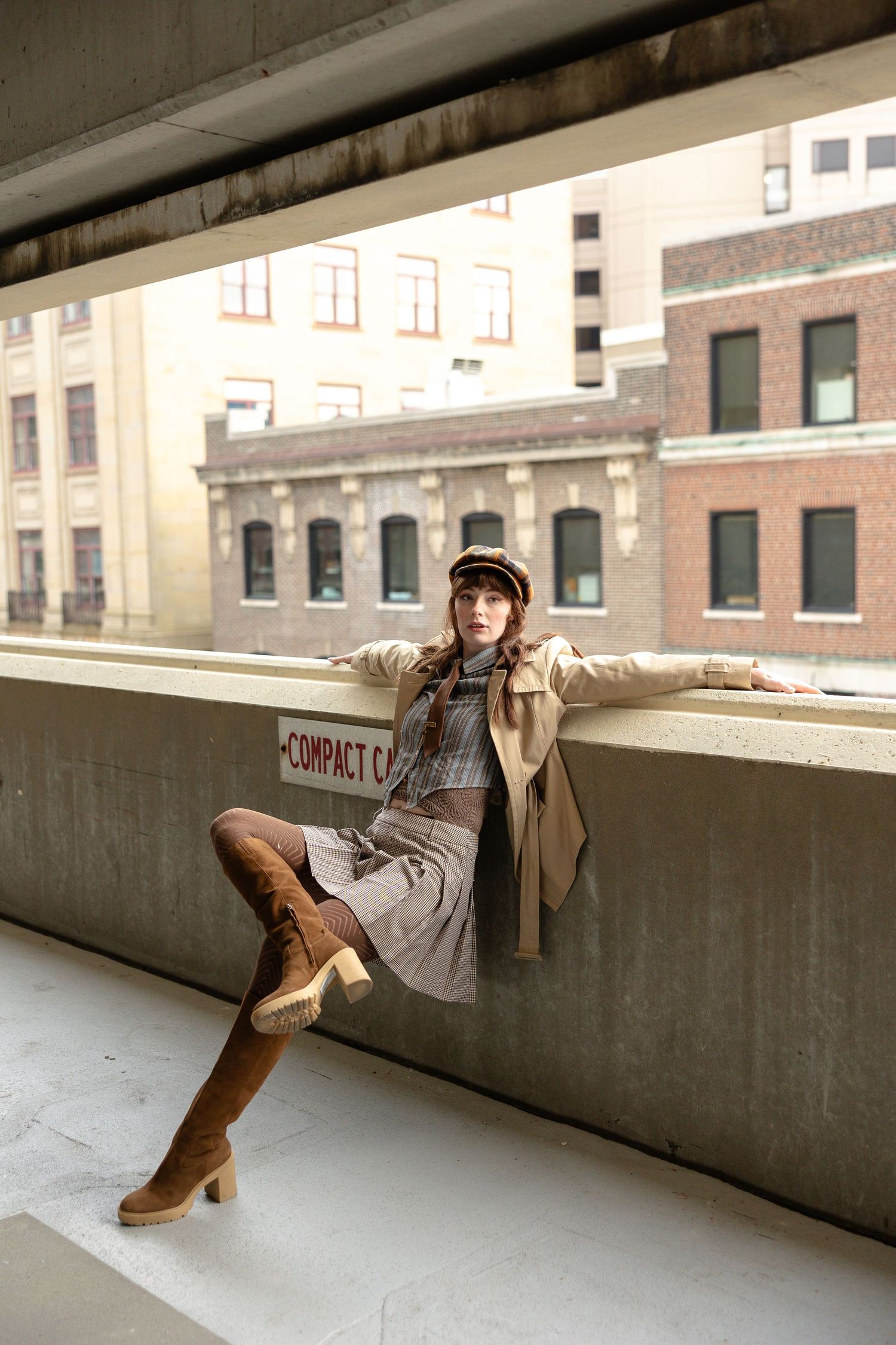 Editorial portrait session featuring natural movement and modern fashion