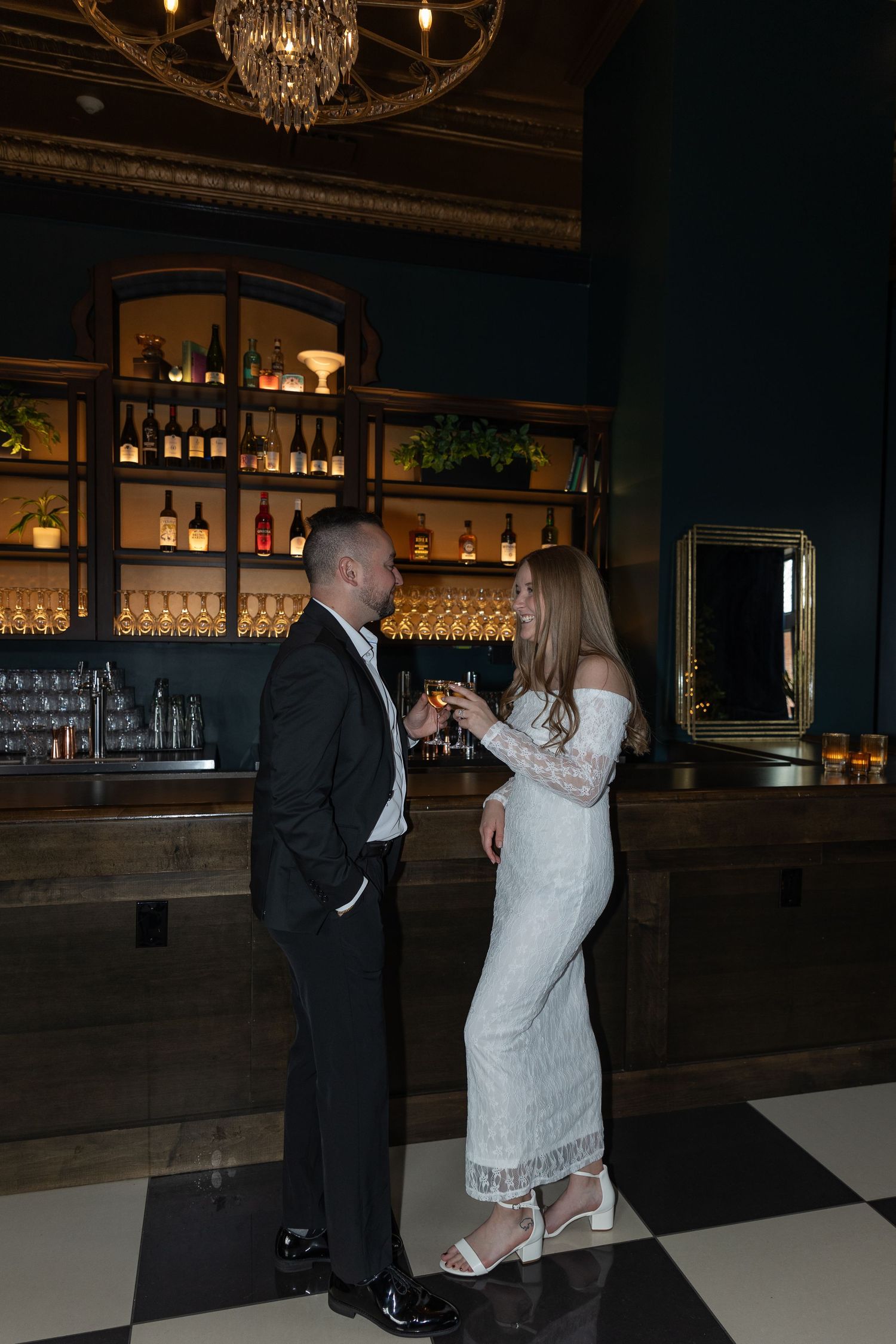 Romantic Buffalo engagement photography with elegant styling
