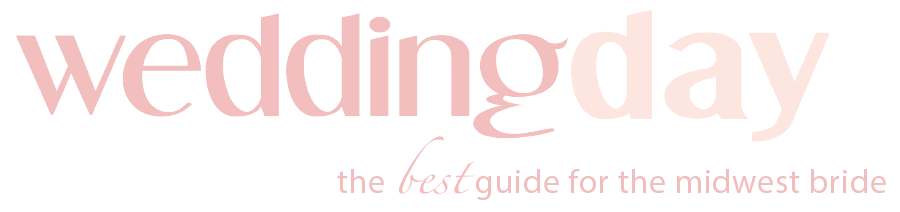 Wedding Day magazine logo, the best guide for the midwest bride, in pink script font.