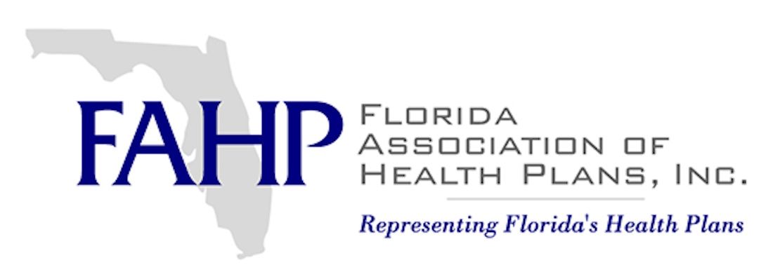 Florida Association of Health Plans, Inc. logo featuring FAHP initials with Florida state outline, representing Florida's health plans.