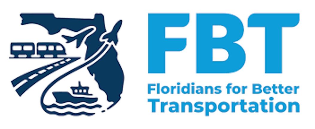 FBT Floridians for Better Transportation logo featuring Florida state outline with transport icons.
