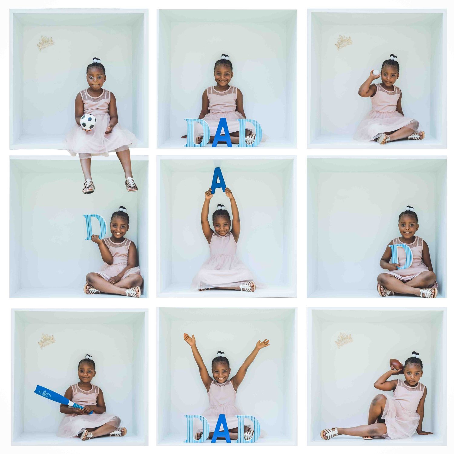 Studio photography session showing various casual poses against white backdrop.