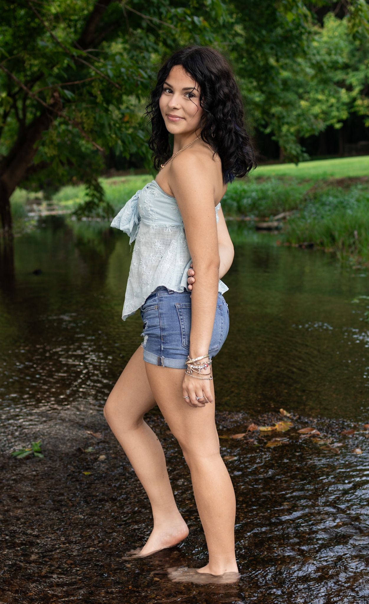 Senior photos at the creek
