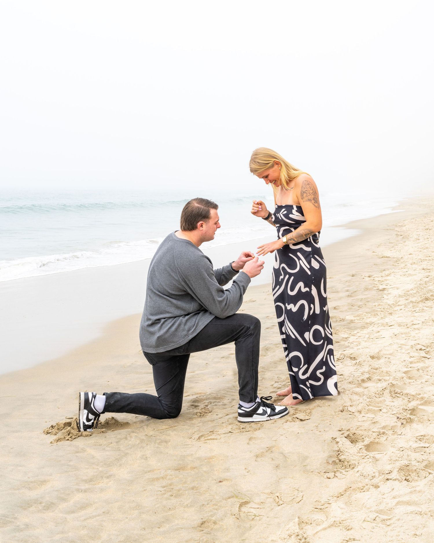 Surprise Proposal Photography at Dana Strands Beach in Dana Point California by Photographer Tim Guerrero from Pasadena